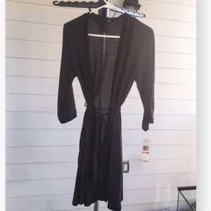 NWT Jones New York Black Robe White Dots w Belt